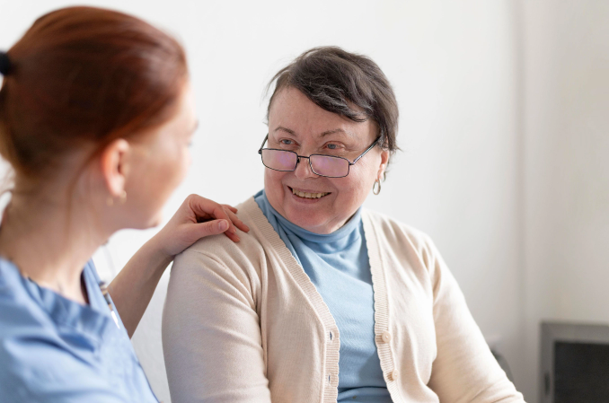 Old woman and nurse